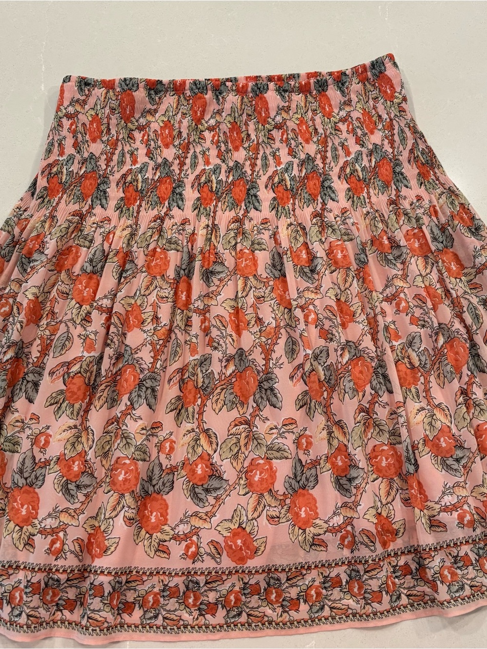 Max Studio Pink Skirt with Coral Floral Print